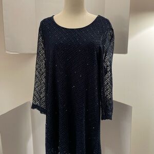 Elegant Navy Lace Dress